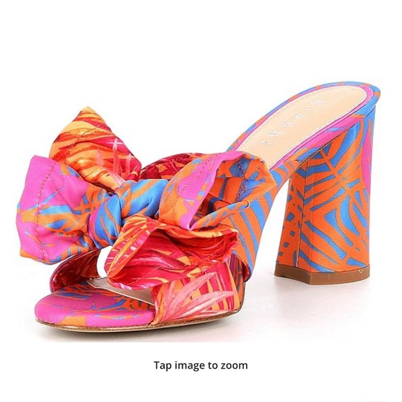 Gianni Bini | Shoes | Gianni Bini Keily Palm Printed Bow Detail Block Heel  Dress Sandals Never Worn | Poshmark